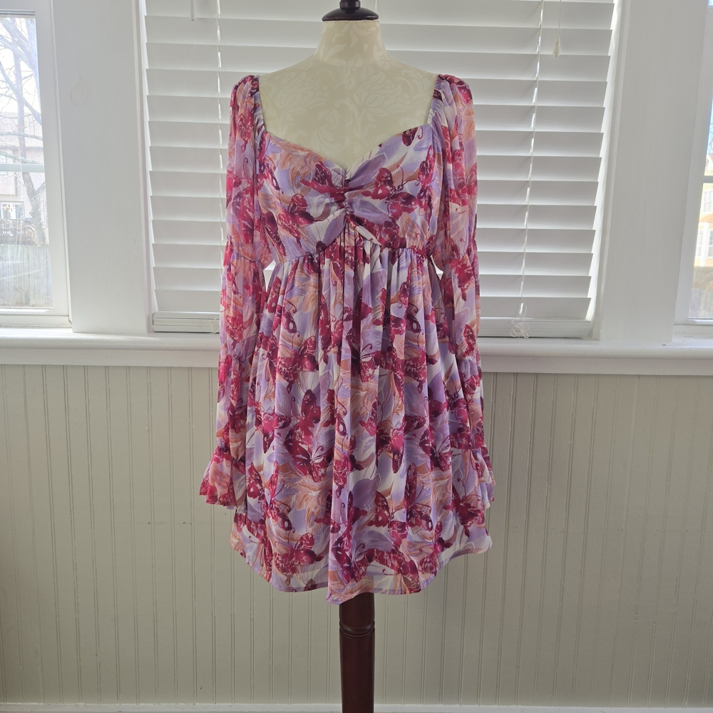 Wild Fable Pink and Purple Floral Dress